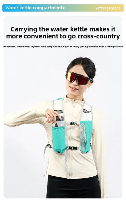 Lightweight Reflective Running & Biking Vest | Hydration Chest Pack with Phone Storage Pocket