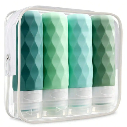 4-Pack Silicone Travel Bottles – 3oz TSA-Approved, Leak-Proof, BPA-Free Portable Toiletry Containers