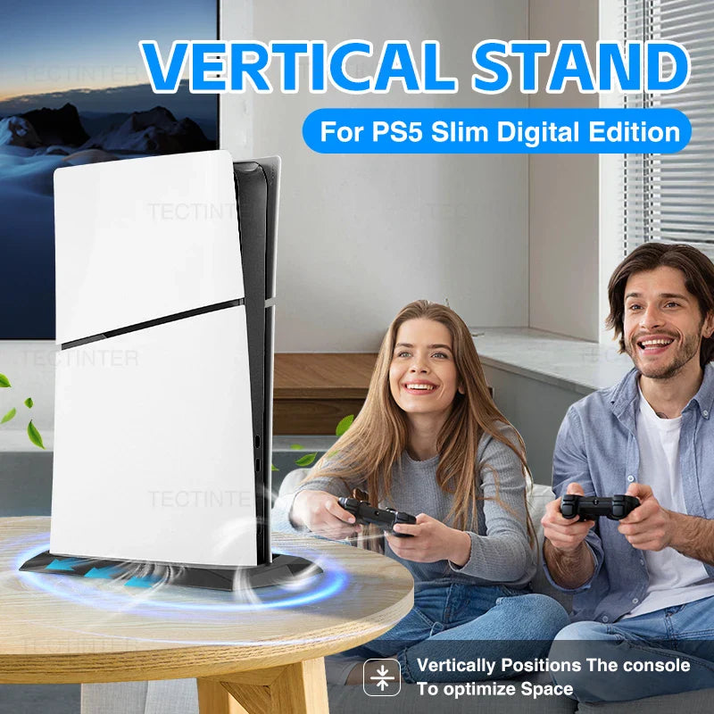 PS5 Slim Vertical Stand Base – Non-Slip Console Support with Built-in Cooling Vents for PlayStation 5 Slim