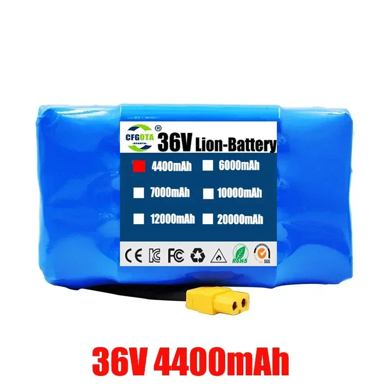 Genuine 36V 12Ah 10S2P Lithium-Ion Battery Pack — Rechargeable Battery for Electric Scooter, Hoverboard & Unicycle