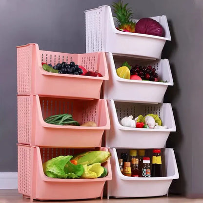 Multi-Layer Kitchen Storage Rack: Vegetable and Fruit Basket Organizer - Snack and Toy Storage Box for Home Kitchen