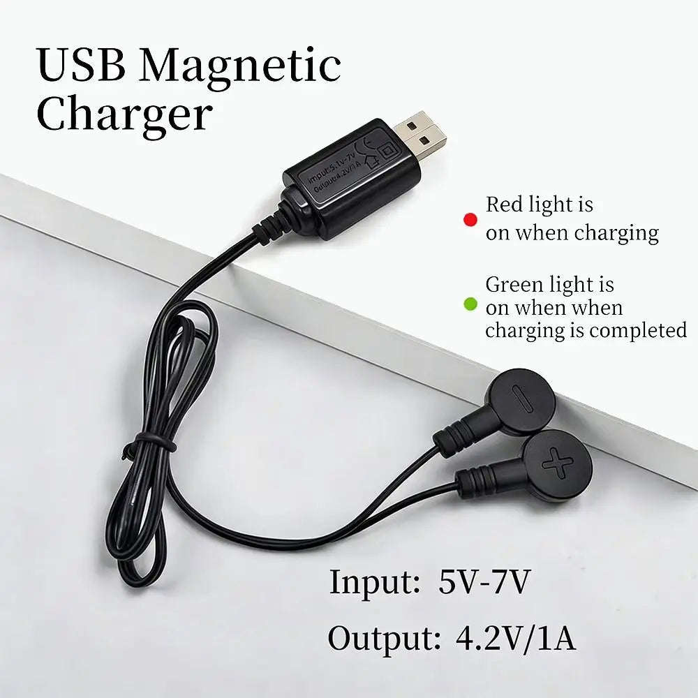 Magnetic Lithium Battery Charger - Universal USB 3.7V/4.2V Magnetic Charging Cable