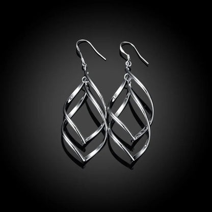 New Arrival 925 Sterling Silver Wedding Earrings: High-Quality Long Hanging Drop Hoops for Women - Elegant Jewelry Accessory
