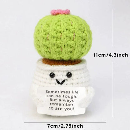 Positive Energy Crochet Doll — Handmade Knitted Plush Potato, Plant, Avocado, Bee & Animal Pocket Hug Emotional Support Gift