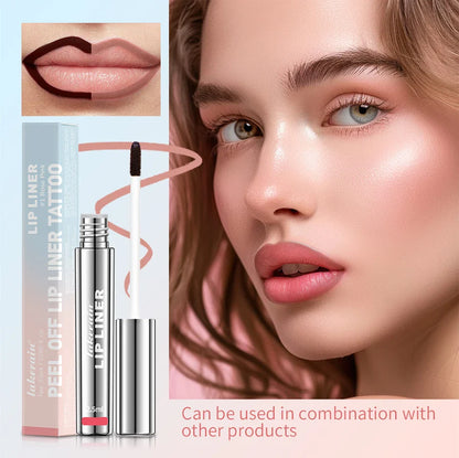 Waterproof Peel-Off Lip Liner & Tattoo Lip Gloss – Long-Lasting Matte Lip Tint & Brown Contour Lip Stain