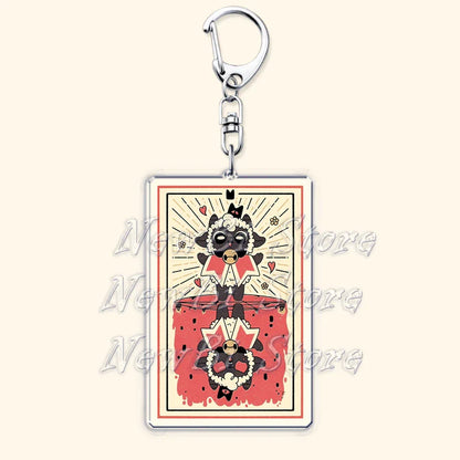 Funny Dark Video Game Sheep Keychain – Cute Lamb & Goat Bag Accessory Gamer Gift