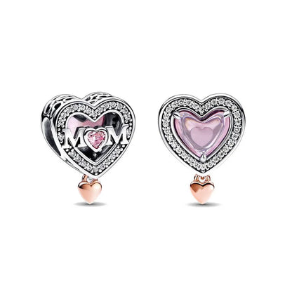Europe 925 Silver Family Charm Pendant - Boy, Girl, Mom & Sisters Bead for Pandora Bracelet, Sparkling Dangle Jewelry