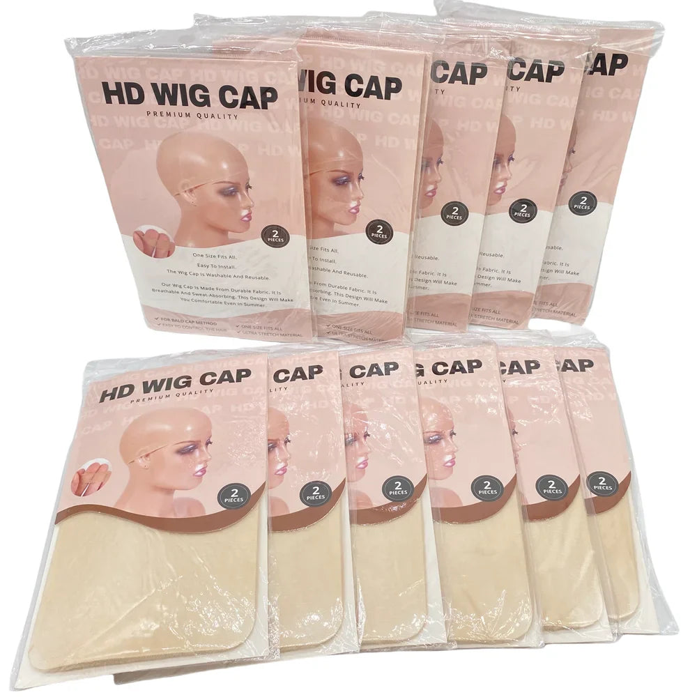 HD Transparent Thin Wig Caps 24-Pack – Invisible Sheer Wig Cap for HD Wigs & Accessories