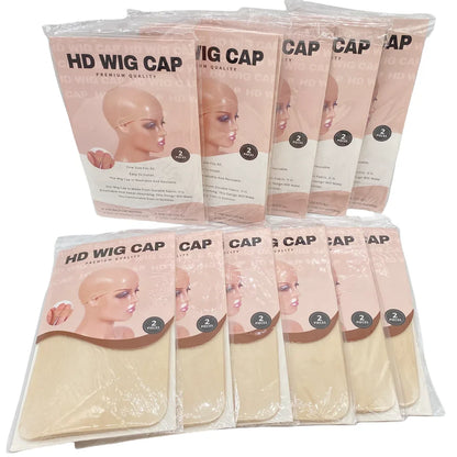 HD Transparent Thin Wig Caps 24-Pack – Invisible Sheer Wig Cap for HD Wigs & Accessories