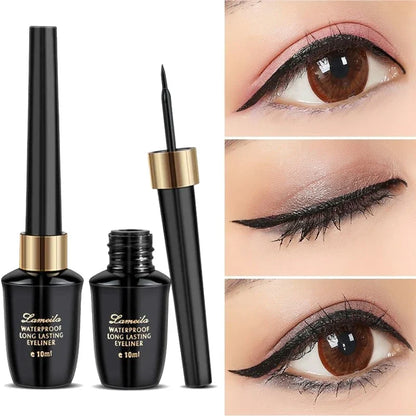 Long-Lasting Hard-Tip Gel Ultra-Fine Waterproof Black Liquid Eyeliner Pen