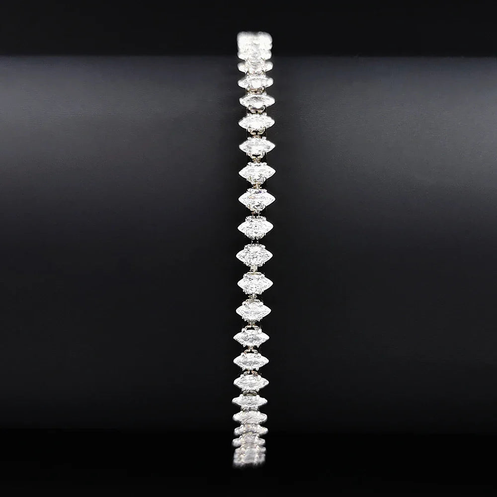 2024 New Luxury Tennis Bracelet – Marquise, Oval & Square Cut Silver Bracelet for Women, Party Gift Jewelry S7062