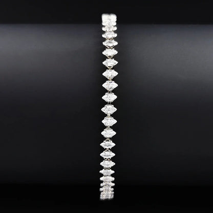 2024 New Luxury Tennis Bracelet – Marquise, Oval & Square Cut Silver Bracelet for Women, Party Gift Jewelry S7062