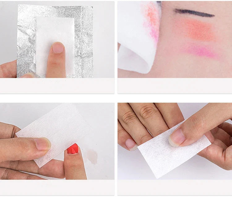 100–1000PCS Lint-Free Cotton Pads – Professional Nail Wipes for Gel Polish Removal & Nail Art Cleaning