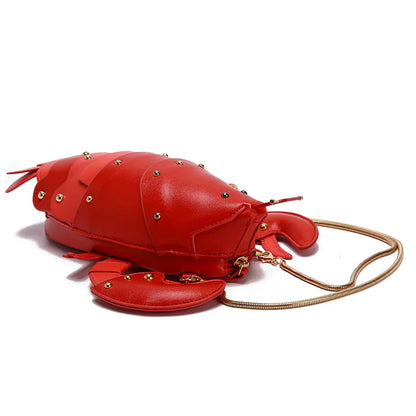 Cute Lobster Style Crossbody Mini Bag — PU Leather Chain Purse for Girls & Women Shoulder Clutch 2021