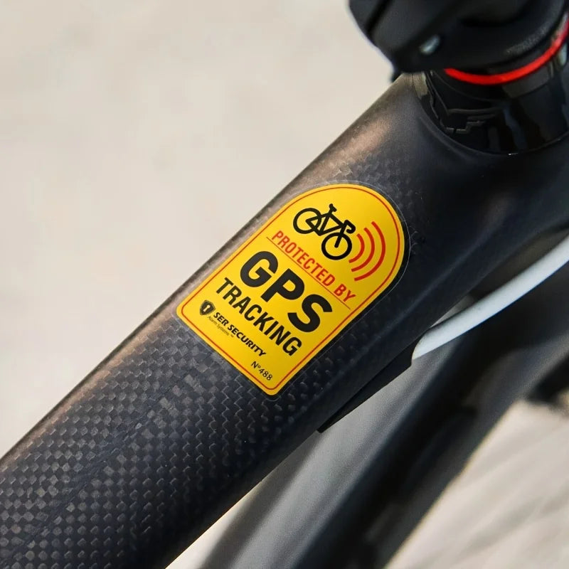 GPS Tracking Alarm Sticker – Reflective Bicycle and Motorcycle Anti-Theft Warning Decal for Cars and Scooters