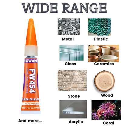Super Glue Gel - Strong Quick-Dry Waterproof Adhesive for Metal, Plastic, Wood & Ceramic