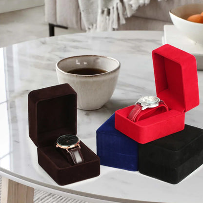 Flannelette Watch Packaging Box – Black Jewelry Storage Organizer for Bracelets, Women & Men Gift Wholesale