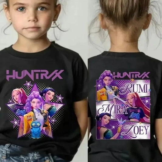 2025 KPop Demon Hunters Graphic T-Shirt – Summer Kids Short Sleeve Top for Girls and Boys, Comfortable Movie-Inspired Tee