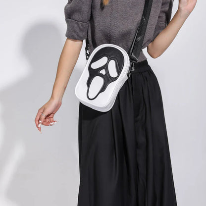 Halloween Ghost Crossbody Bag — Skull Shoulder Bag for Women & Girls, Y2K Punk Hiphop Skeleton Handbag