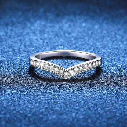 100% Pass Diamond Tester Pen & Moissanite Ring – Matching 925 Sterling Silver Wedding Band for Women