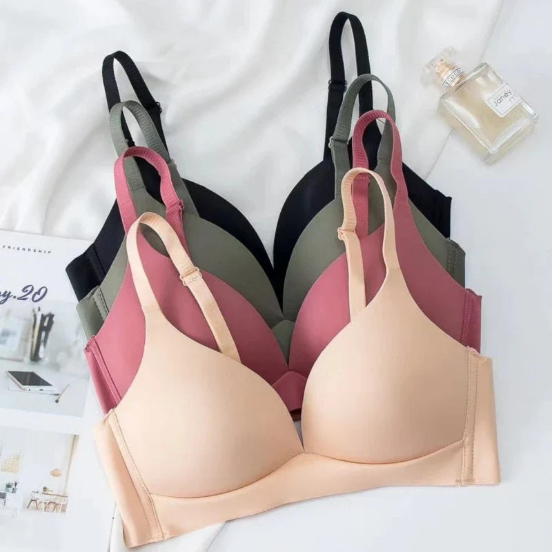 Japanese Style Seamless Bra: Comfortable Wireless Underwear - Women's No Steel Ring Bralette, Glossy 3/4 Cup Female Lingerie