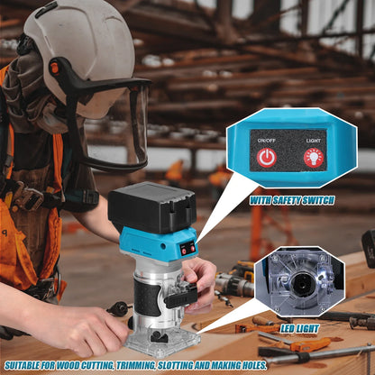 Woodworking Electric Trimmer - Brushless Trimming Machine, Router & Engraving Slotting Tool for Makita 18V Battery