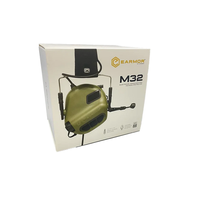 EARMOR M32 MOD4 Shooting Earmuffs – Tactical Noise Reduction Headset with Helmet ARC Rail & Kenwood PTT Adapter
