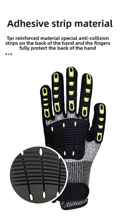 Cut-Resistant Work Gloves - Level 5 Protection with Nitrile Grip, Anti-Slip & Wear Resistance