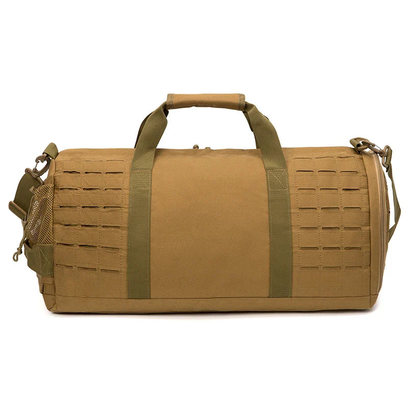 QT & QY 40L Tactical Gym and Travel Duffle Bag - Men’s Fitness Training Bag with Shoe Compartment, Basketball and Outdoor Weekender Bag