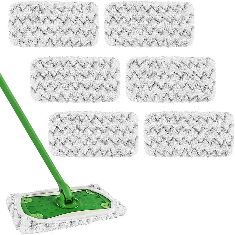 Thickened Elastic Band Flat Mop Cloth - Coral Fleece/Microfiber/Chenille Replacement Cleaning Pad for Bathroom Rotary Mop