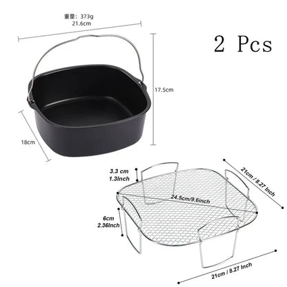 Air Fryer Baking Accessories Set – Wire Oven Grill Rack for 3-5.8QT COSORI, Gowise, Phillips, Ninja, Cozyna