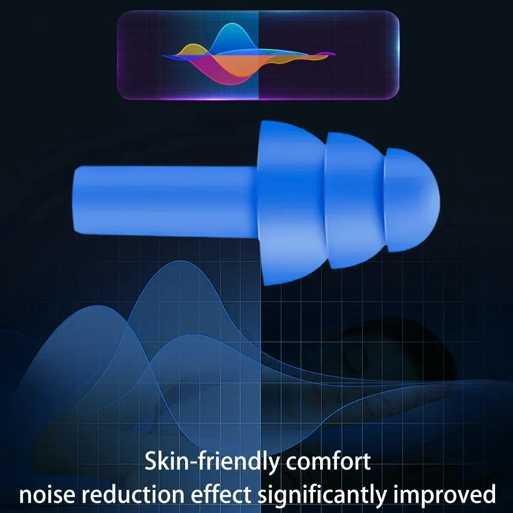 Reusable Waterproof Silicone Earplugs – Noise Reduction for Sleeping, Swimming, Surfing & Snorkeling with Storage Box