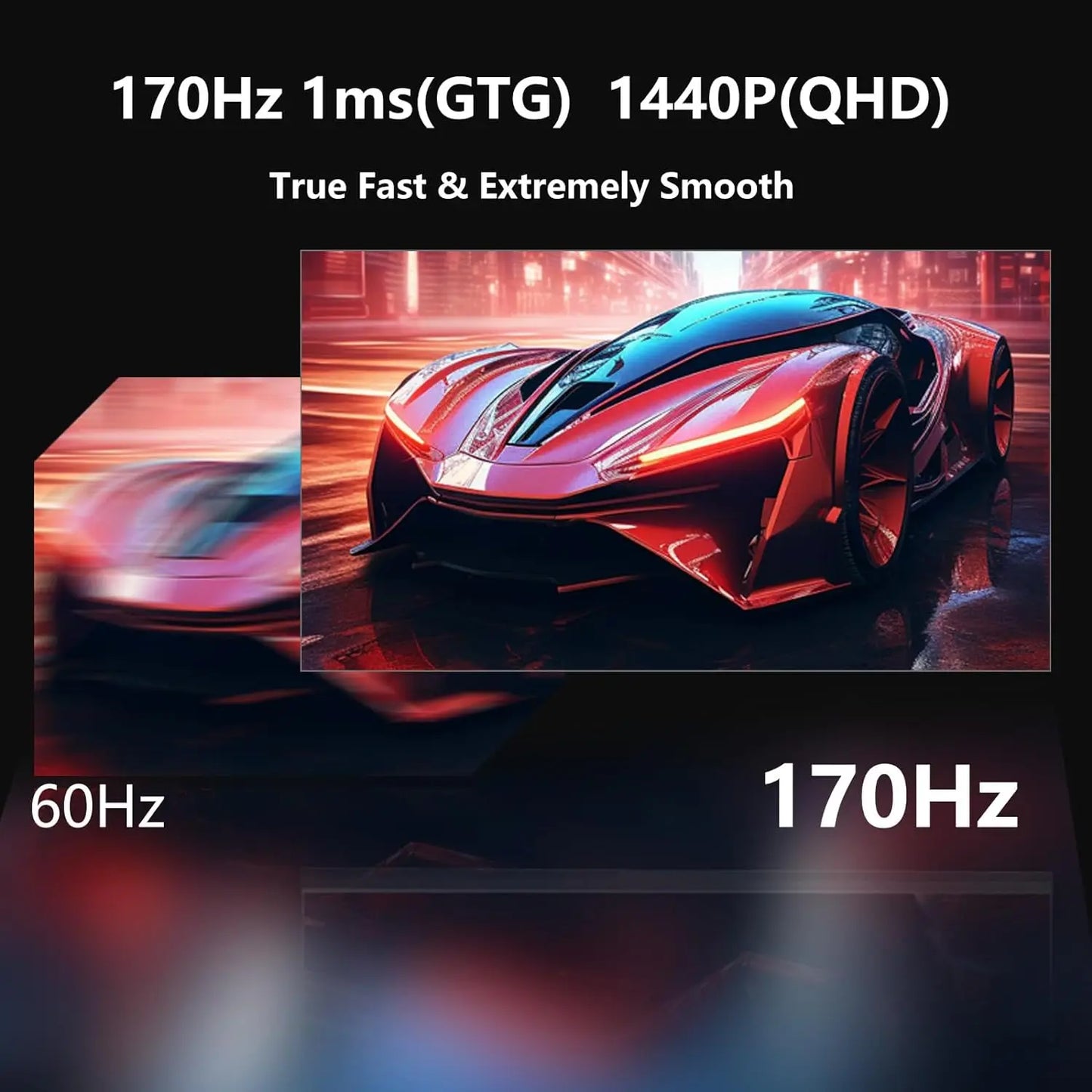 27" 2K Gaming Monitor – 170Hz, 1ms, AMD FreeSync, 99% sRGB IPS, HDR400, HDMI & DisplayPort