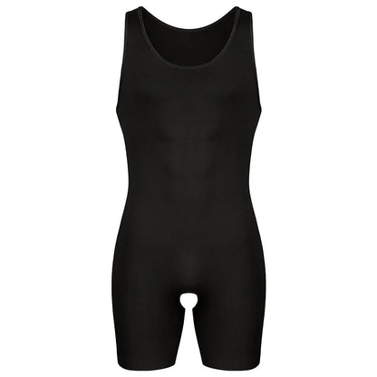 Men’s Sleeveless Bodysuit Shaper — Full Body Compression Undershirt, Tummy Control Slimming Vest Shapewear