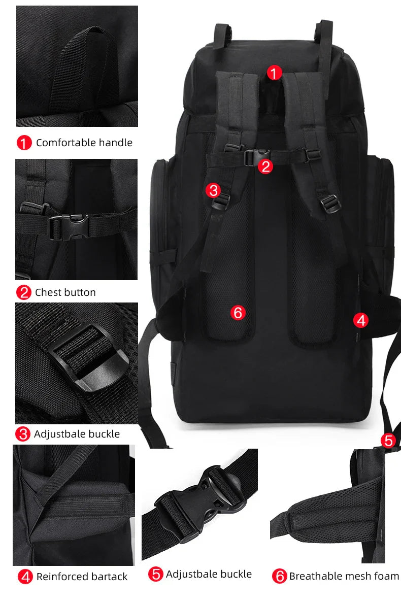 130L Hiking & Camping Backpack - Large Molle Trekking Rucksack for Men, Outdoor Travel & Sports Bag