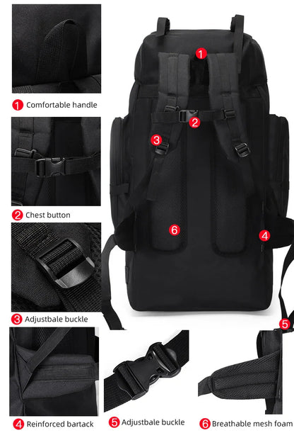 130L Hiking & Camping Backpack - Large Molle Trekking Rucksack for Men, Outdoor Travel & Sports Bag