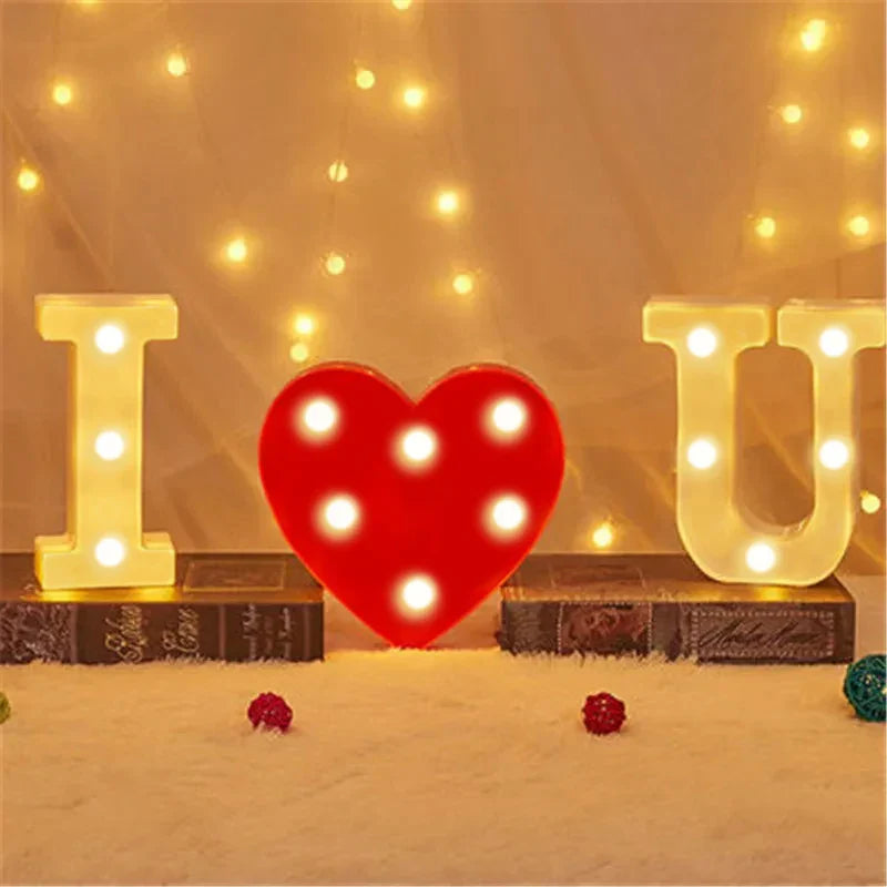 Luminous LED Number & Letter Lamp – Alphabet Decorative Night Light for Home, Wedding, Birthday & Party Decoration