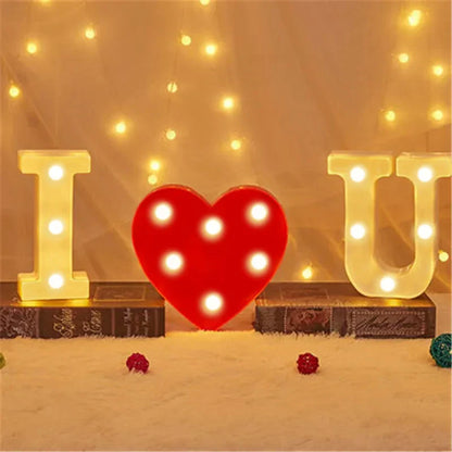 Luminous LED Number & Letter Lamp – Alphabet Decorative Night Light for Home, Wedding, Birthday & Party Decoration
