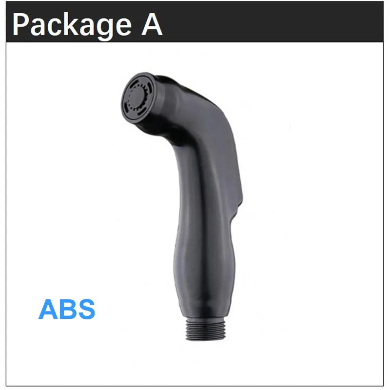 Black Toilet Bidet Sprayer Set - Handheld Bathroom Wash Spray Gun with Flexible Hose, Water Valve & Cleaning Shower Head