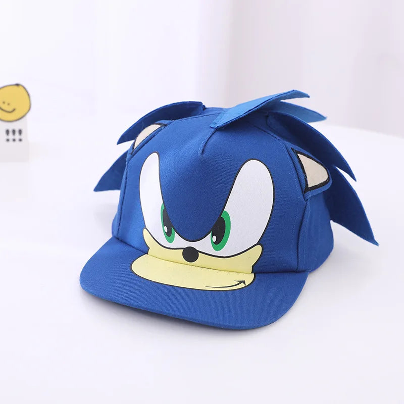 Children’s Sonic Baseball Cap — Cartoon Flat Brim Spring & Autumn Hat for Boys & Girls