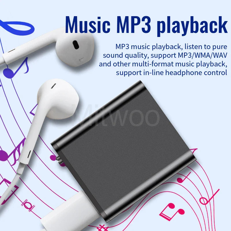 Mini Portable Voice Recorder – Intelligent Voice-Activated HD Audio Recorder with Noise Reduction, MP3 Player, Magnet & OTG