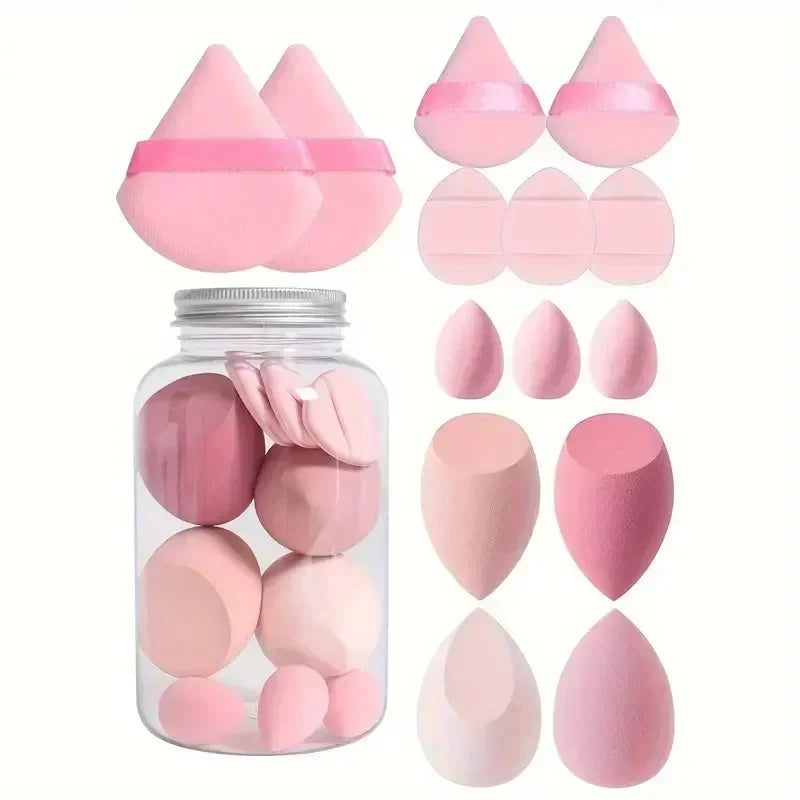 12/14PCS Makeup Sponge Set – Cosmetic Blender Beauty Eggs & Mini Finger Puffs for Foundation