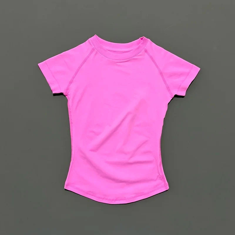 HISTELLO Women’s Sports T-Shirt - Short Sleeve Gym Yoga Workout Top for Running & Fitness Activewear