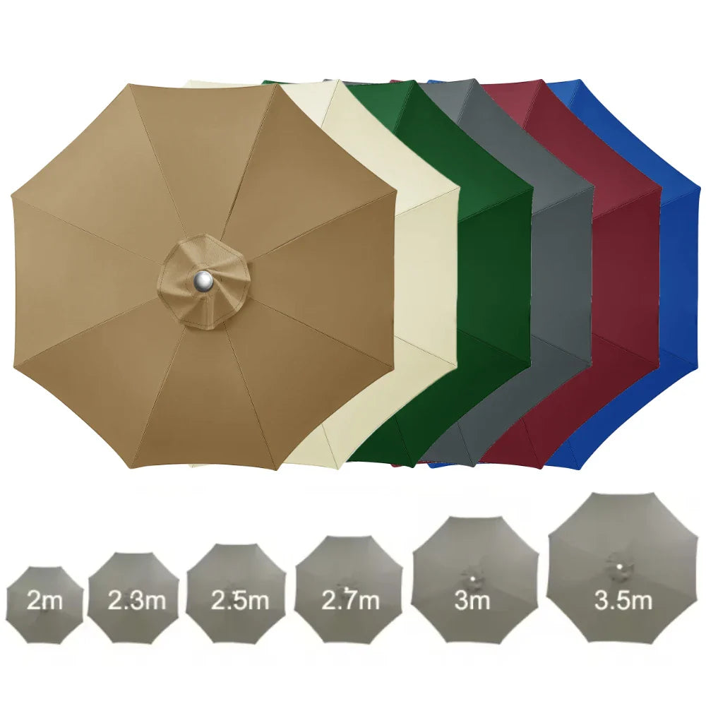 Universal 6/8 Rib Patio Umbrella Replacement Canopy – Polyester Sunshade & Rainproof Outdoor Cover Cloth