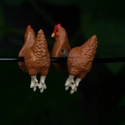 Handmade Chicken Earrings - Hand-Painted Farm Animal Jewelry & Funny Gift