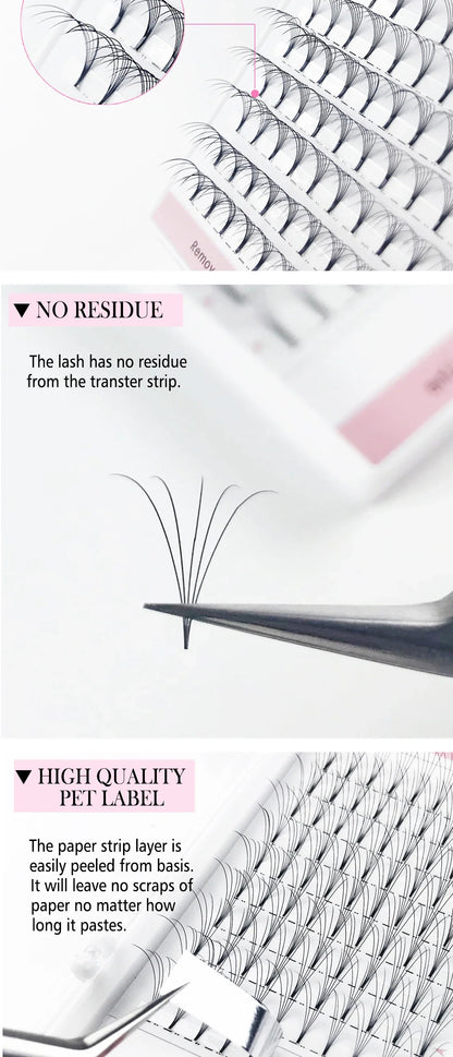 CoMango Premade Volume Fans Short Stem Russian Eyelash Extensions — 3D-10D Faux Mink Lashes Wholesale