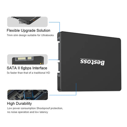 Bestoss SSD 4TB Internal SATA – 1TB, 512GB, 256GB, 128GB, 2TB Hard Drive for Laptop & Notebook (SSD201 45)