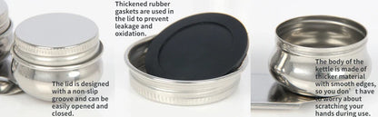 Stainless Steel Paint Dipper Palette Cup – Single/Double Oil & Solvent Container with Screw Cap for Artists