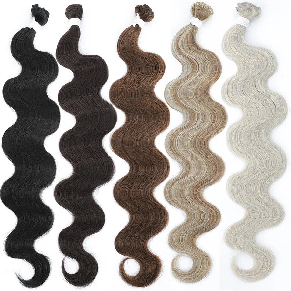 Colorful Body Wave Hair Bundles 613 Piano Blonde – Ombre Synthetic Hair Extensions, Thick Ponytail & Loose Deep Weaving