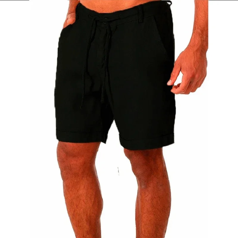 Men’s Summer Cotton Linen Shorts – Lightweight Breathable Casual Sport & Fitness Streetwear Pants